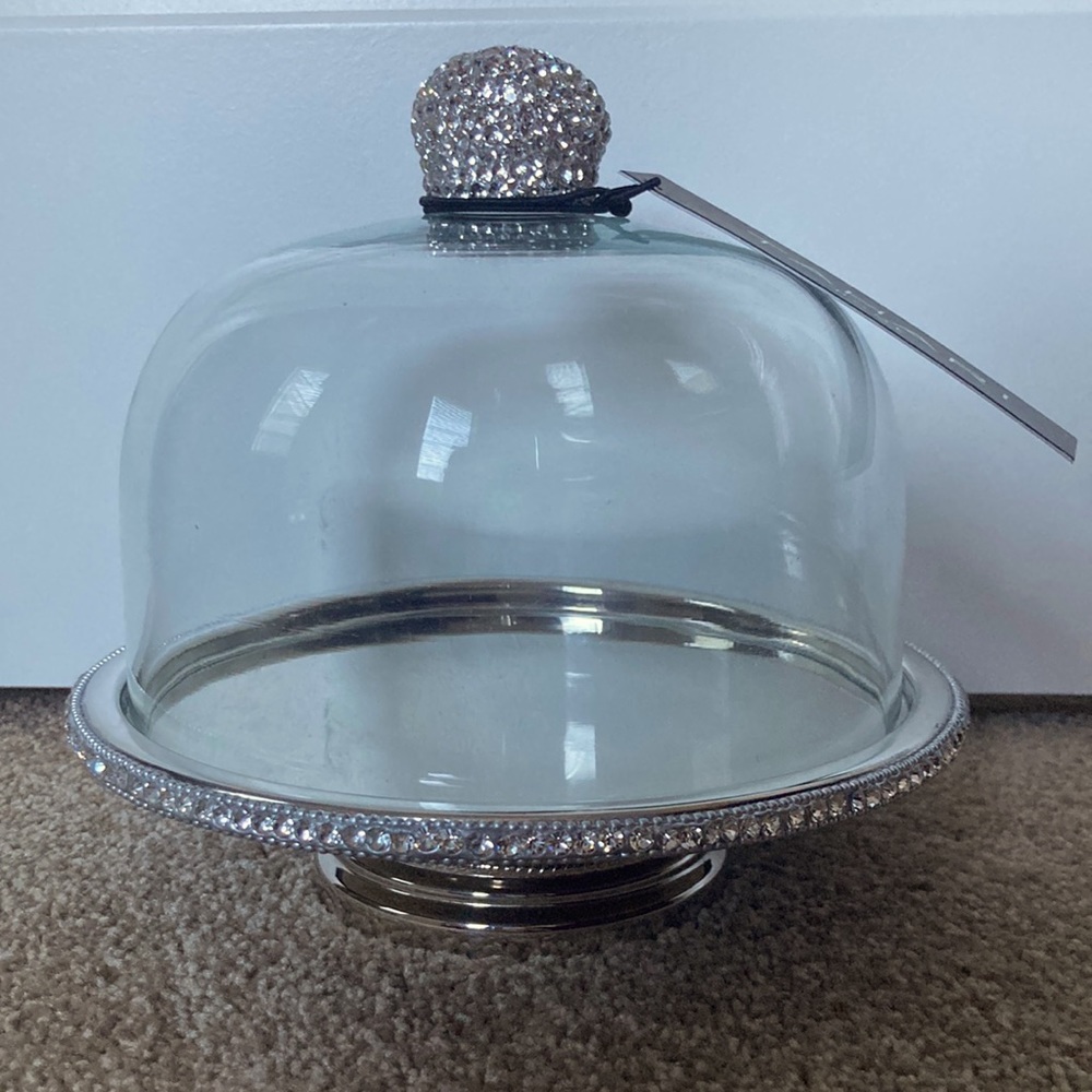 Cake Plate With Faux Diamond Accents